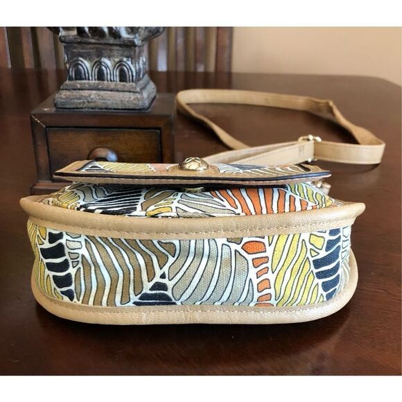 RELIC - Tropical-Patterned Canvas w/Faux Leather Trim Crossbody GREAT CONDITION! - Picture 9 of 16